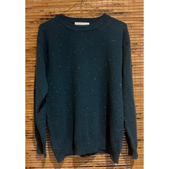Compliments Mens Lambswool Woolmark Blue Speckled Crewneck Sweater Size M - Picture 1 of 7